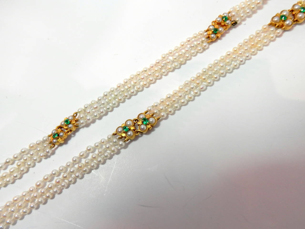 Tiffany & Co. Pearl Emerald Diamond Gold Platinum Heart Necklace 2