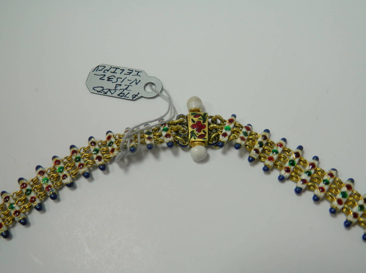 Victorian Fine Enamel Natural Pearl Gold Necklace In Excellent Condition In Aspen, CO