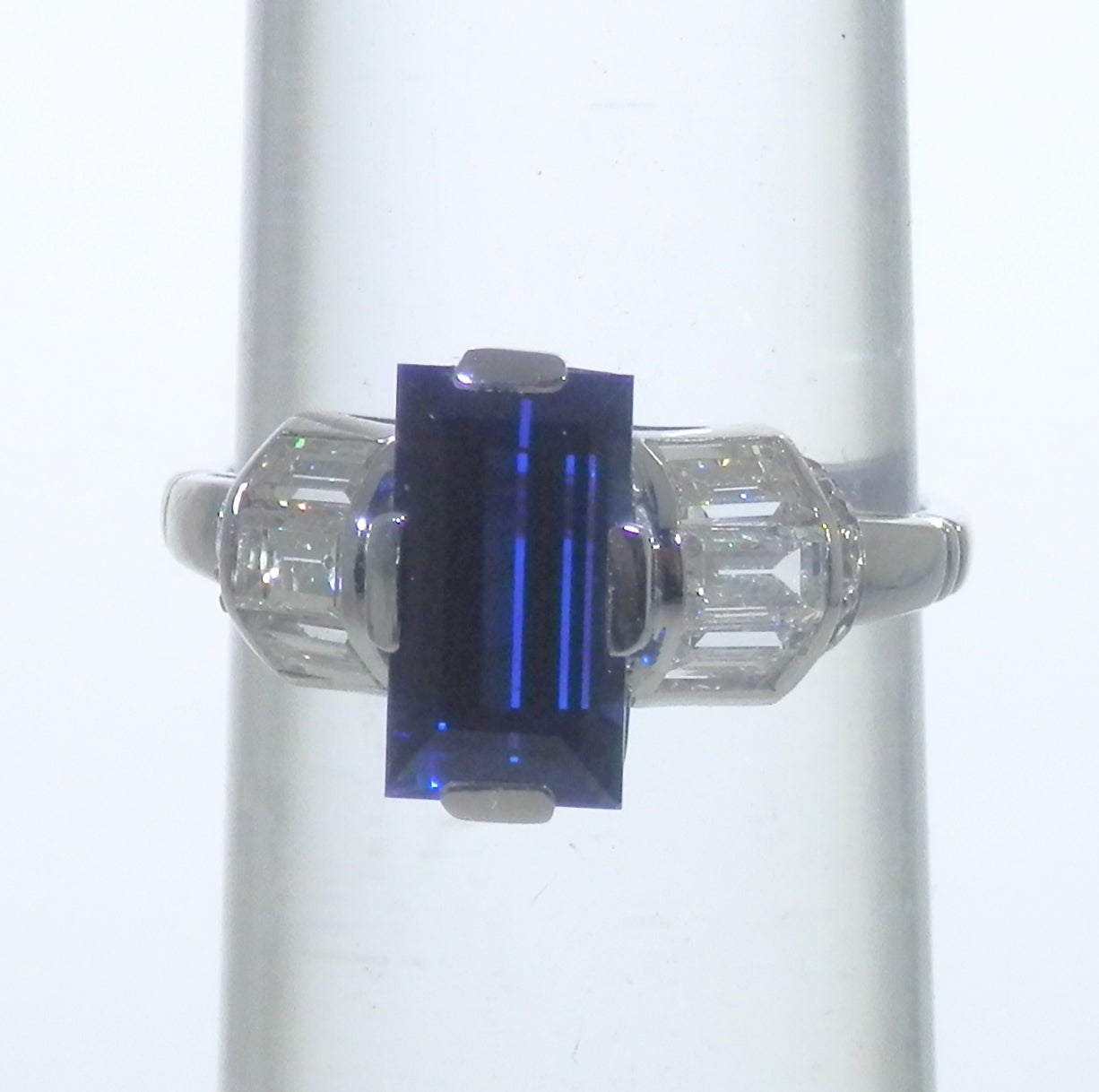 Art Deco Burma Sapphire Diamond Platinum Ring 2