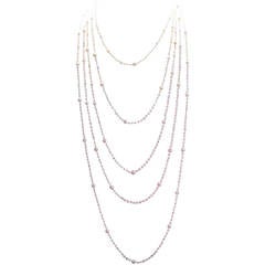 154.5 Inch Natural saltwater pearl Diamond Sautoir