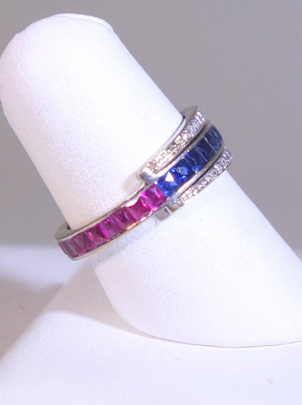 sapphire and diamond band rings