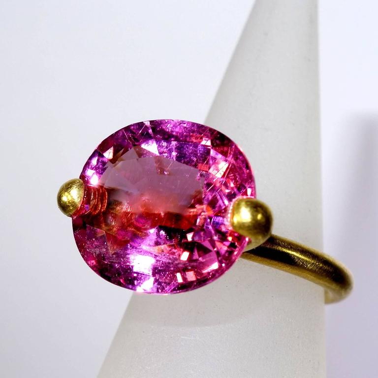 Bright pink tourmaline ring at 1stDibs
