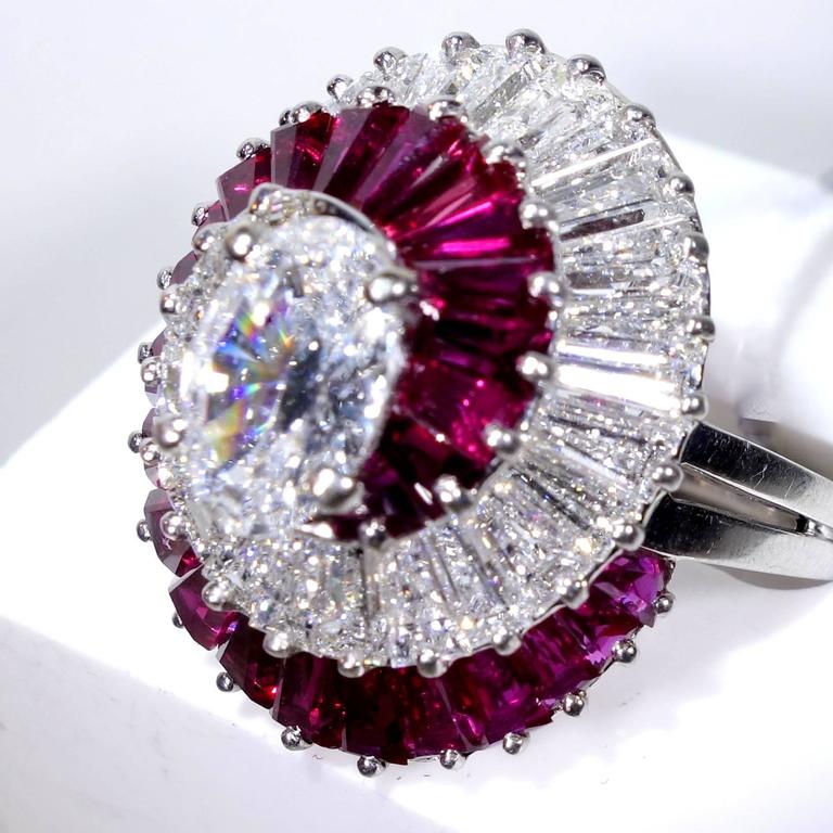Ruby Diamond Platinum Ring at 1stDibs