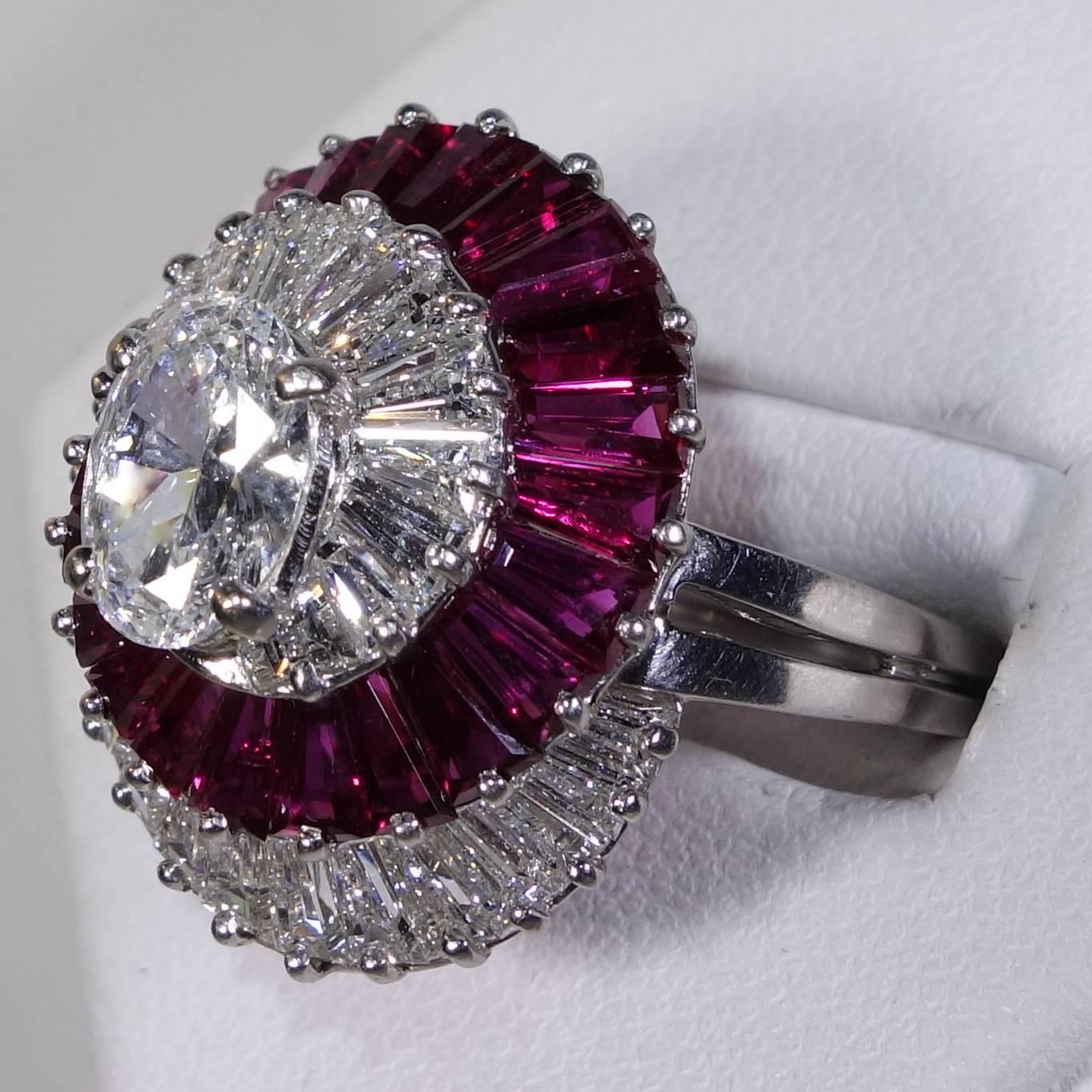 Ruby Diamond Platinum Ring 1