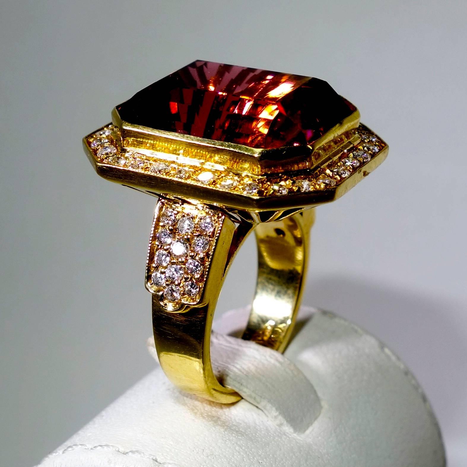 Tourmaline Diamond Gold Ring 1