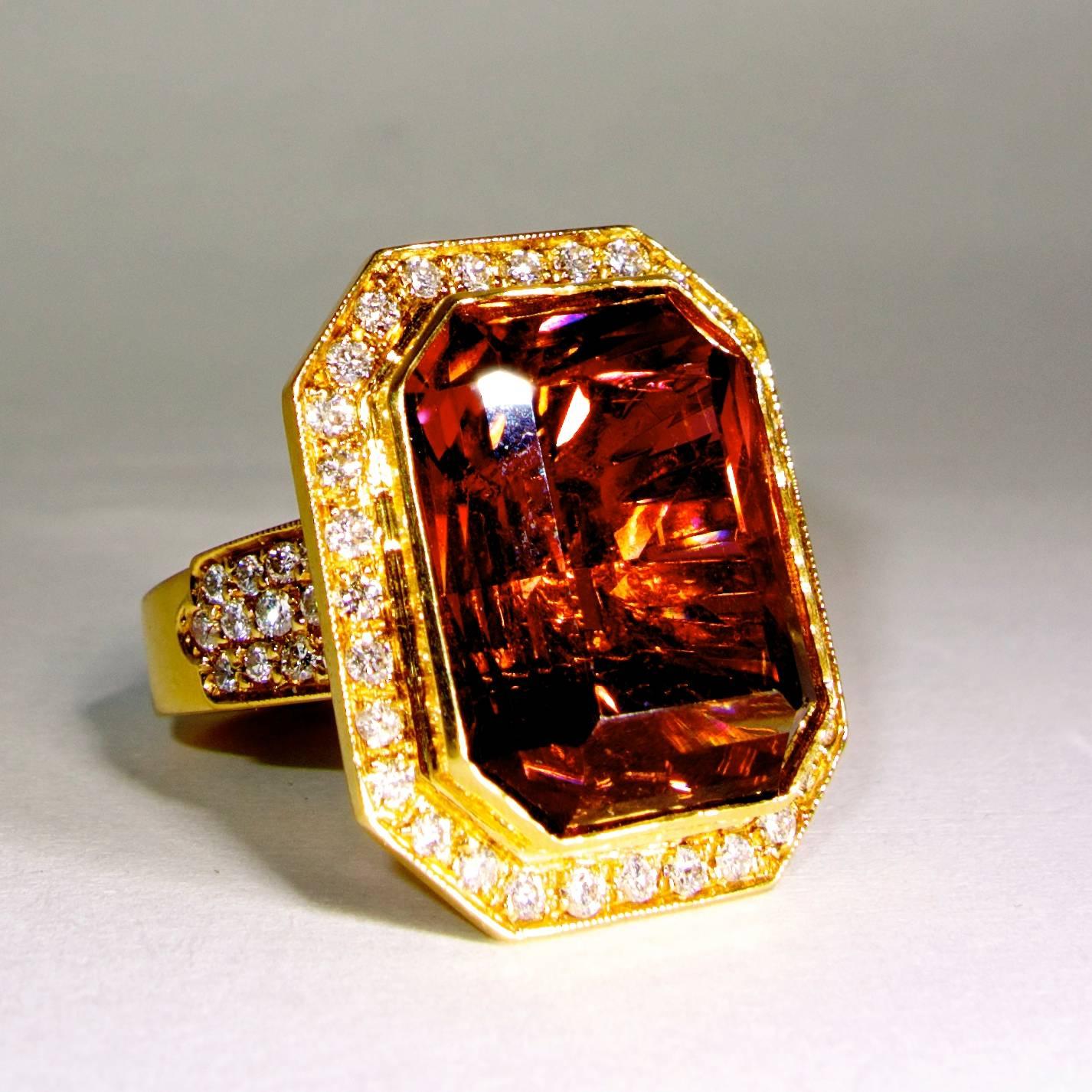 Tourmaline Diamond Gold Ring 2