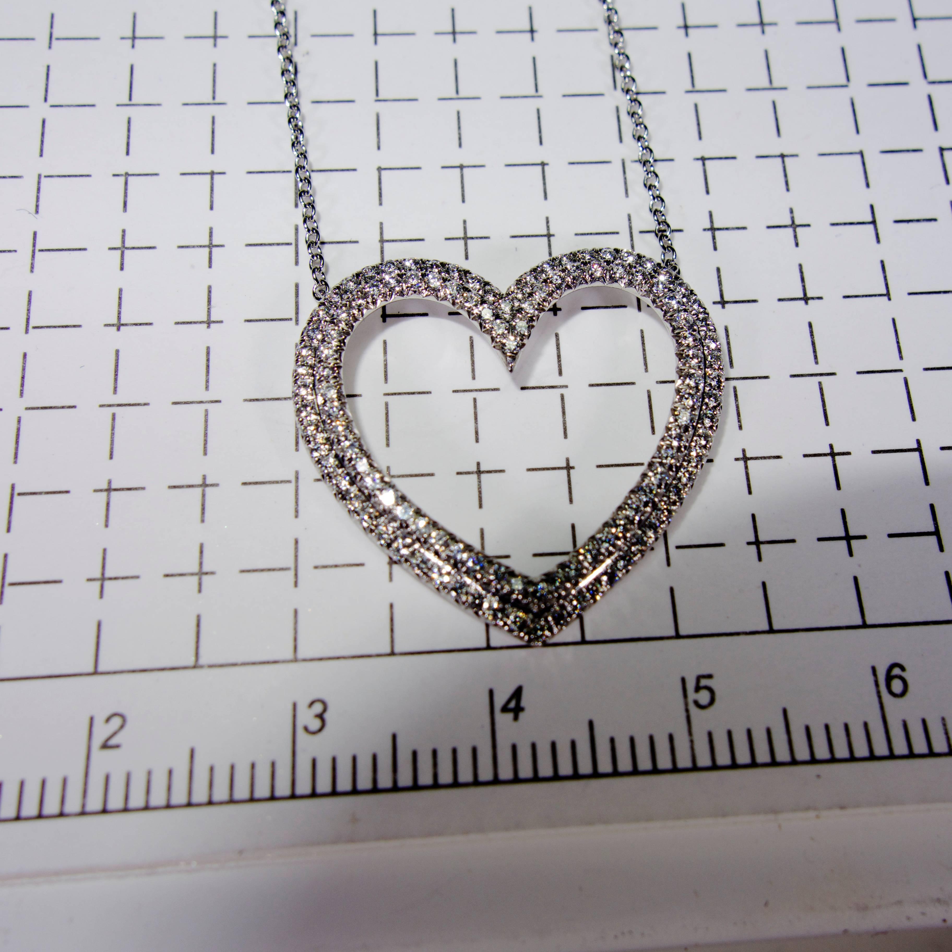 Contemporary Tiffany & Co. Diamond Platinum Heart Motif Pendant