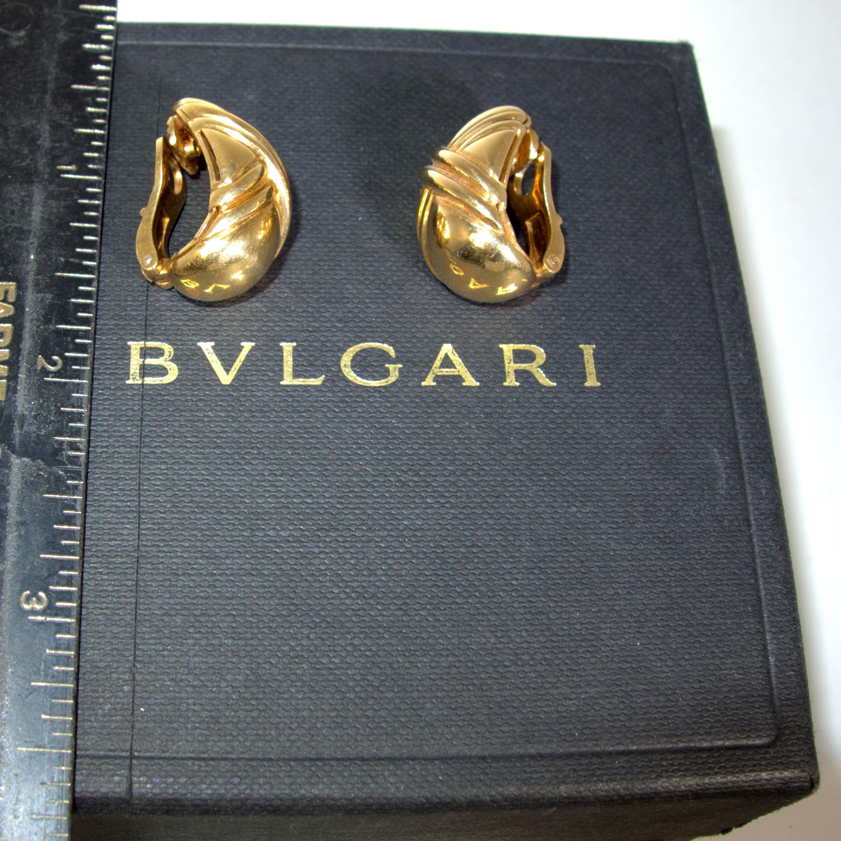 Bulgari Gold Earrings In Excellent Condition In Aspen, CO