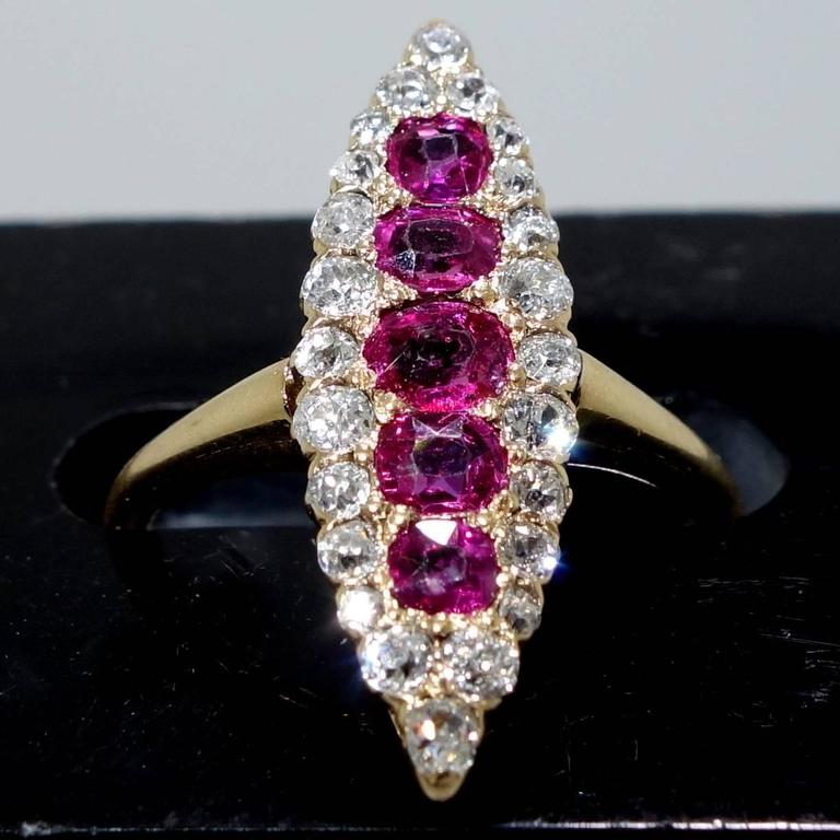 Antique Ruby Diamond Gold Ring at 1stDibs