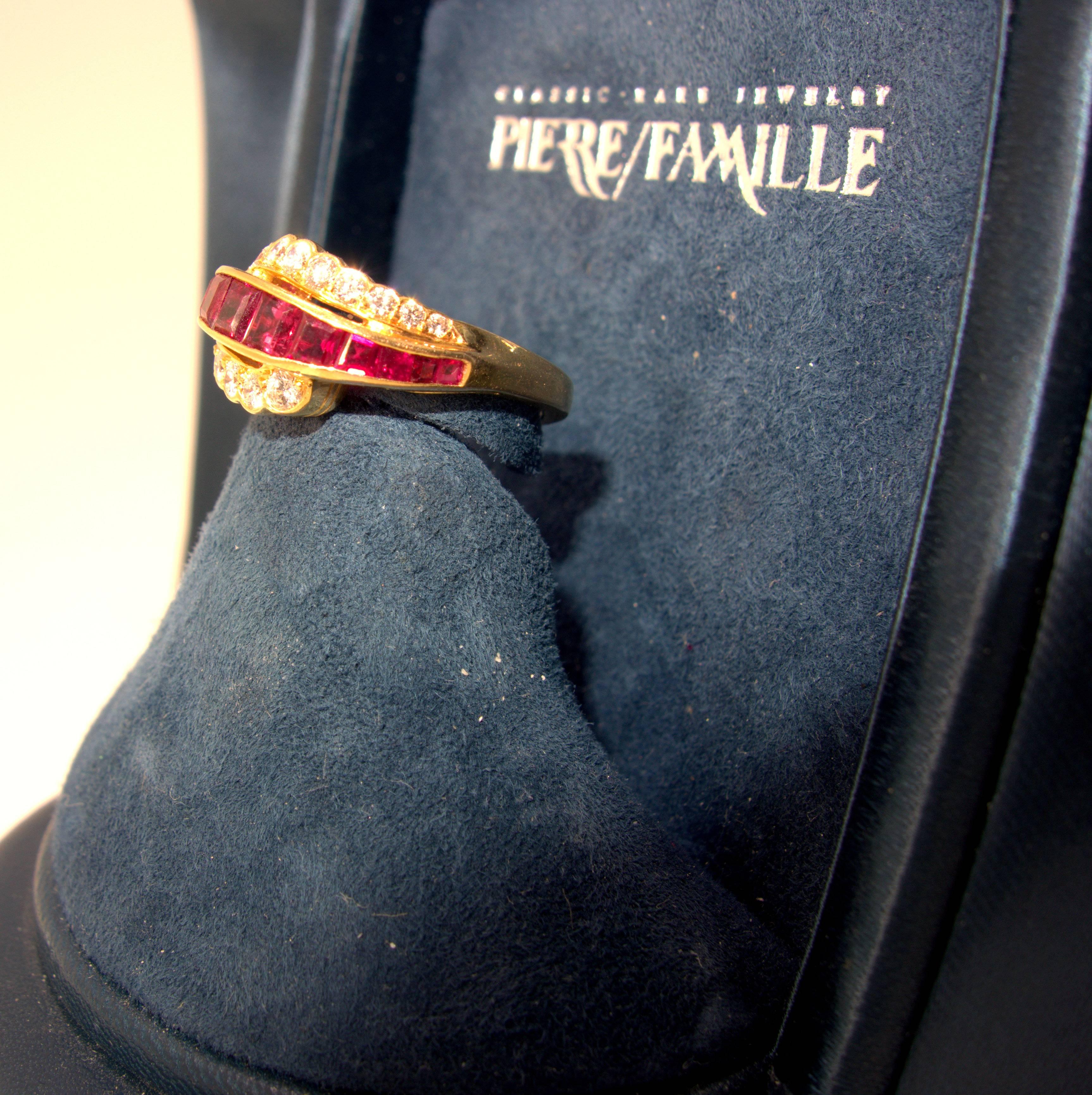 Women's Oscar Heyman Ruby Diamond Gold Ring