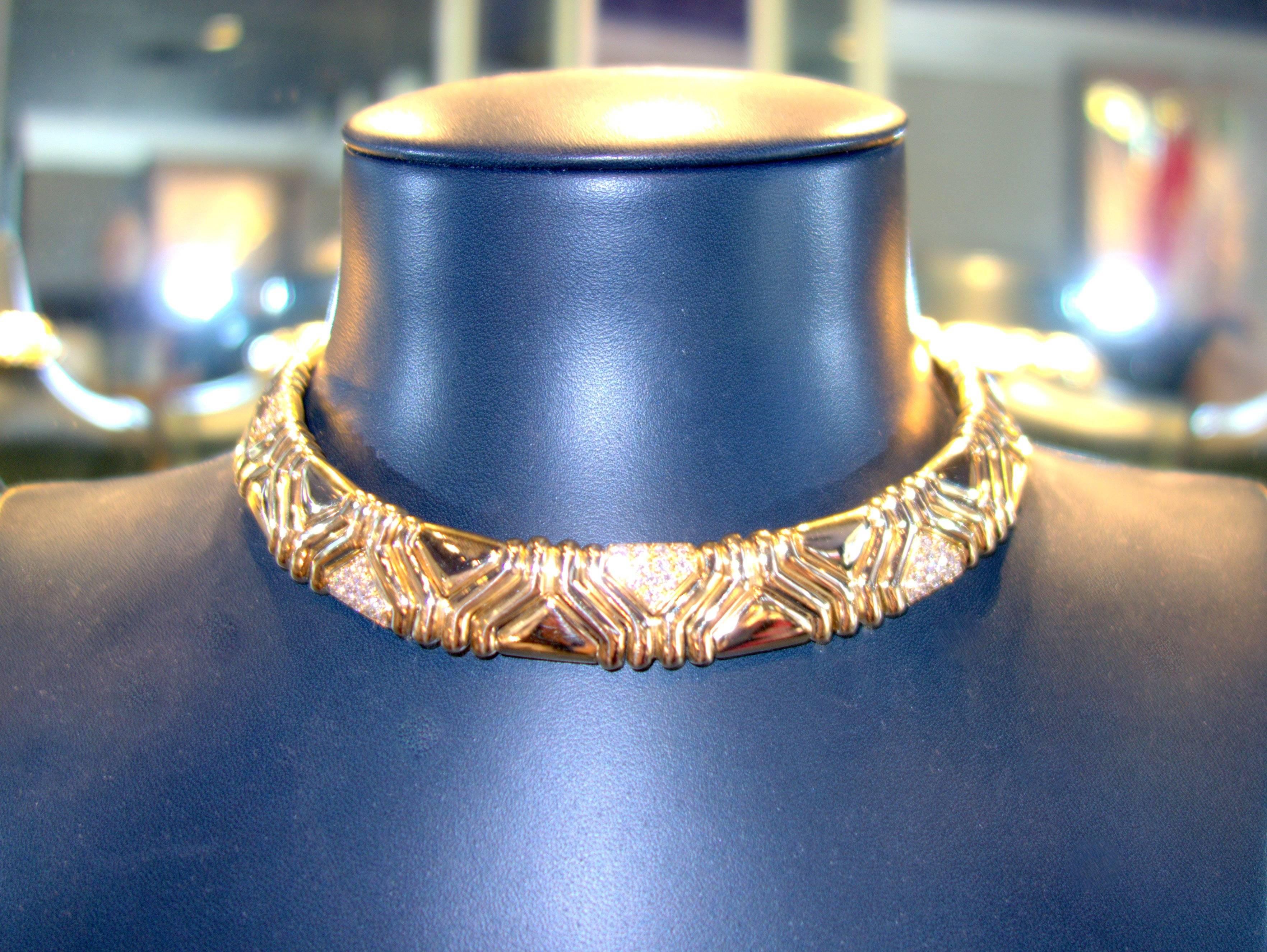 Women's Bulgari diamond gold necklace