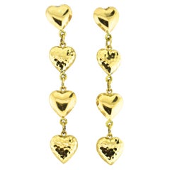 Heart Motif Gold Contemporary Earrings