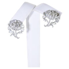 Diamond and 18K White Gold Earrings