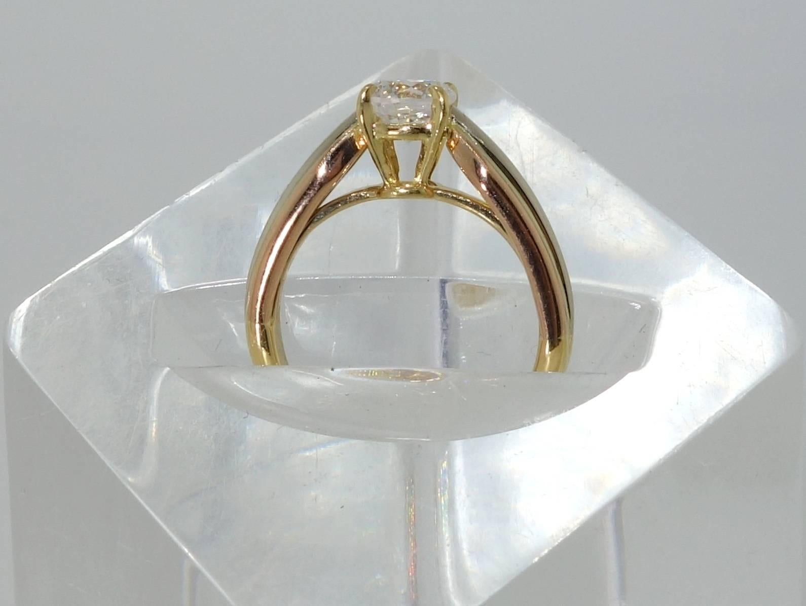 Cartier Diamond Tricolor Gold Ring In Excellent Condition In Aspen, CO