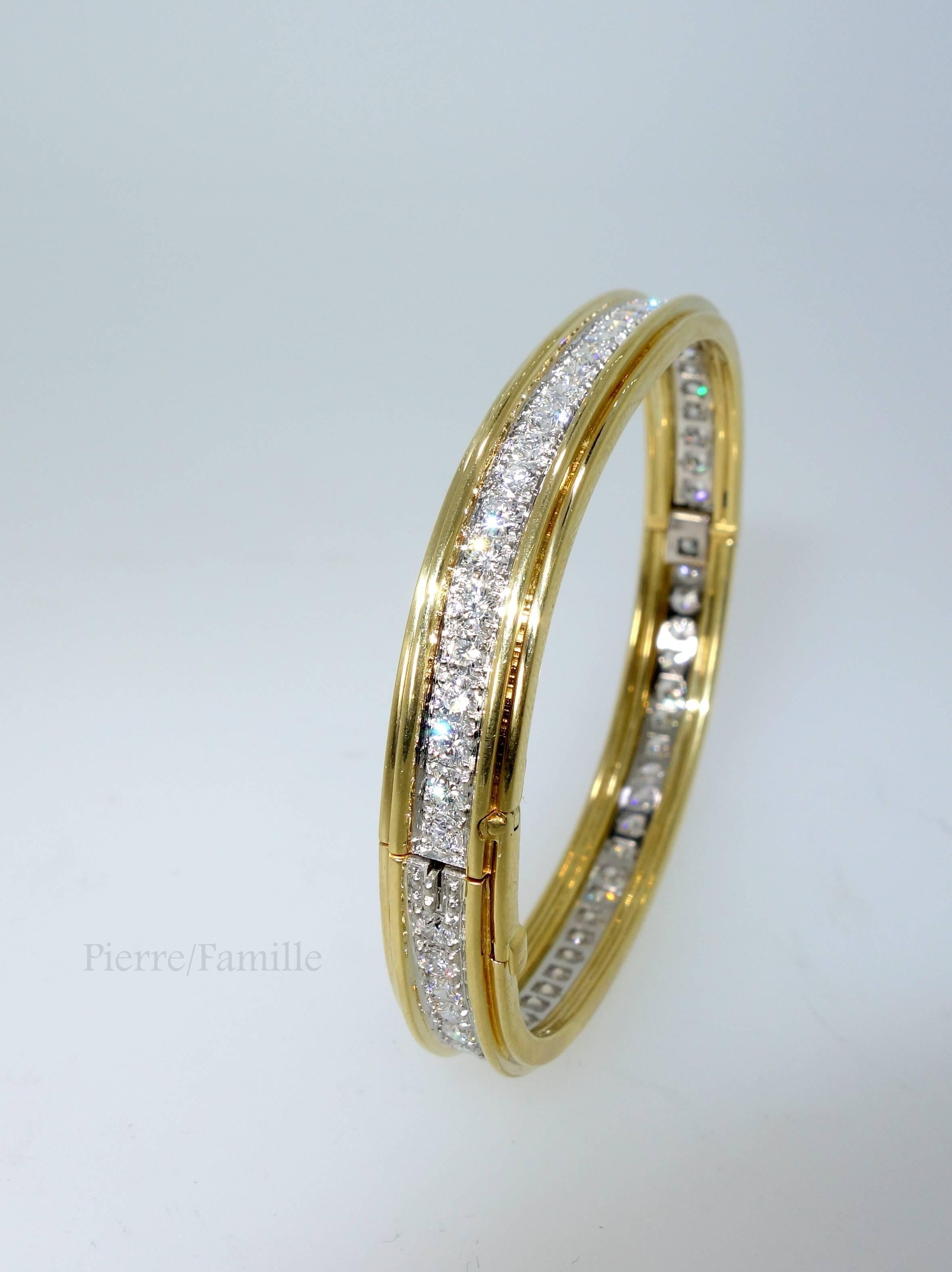 Women's Cavelti Diamond Gold Diamond Bangle Bracelet