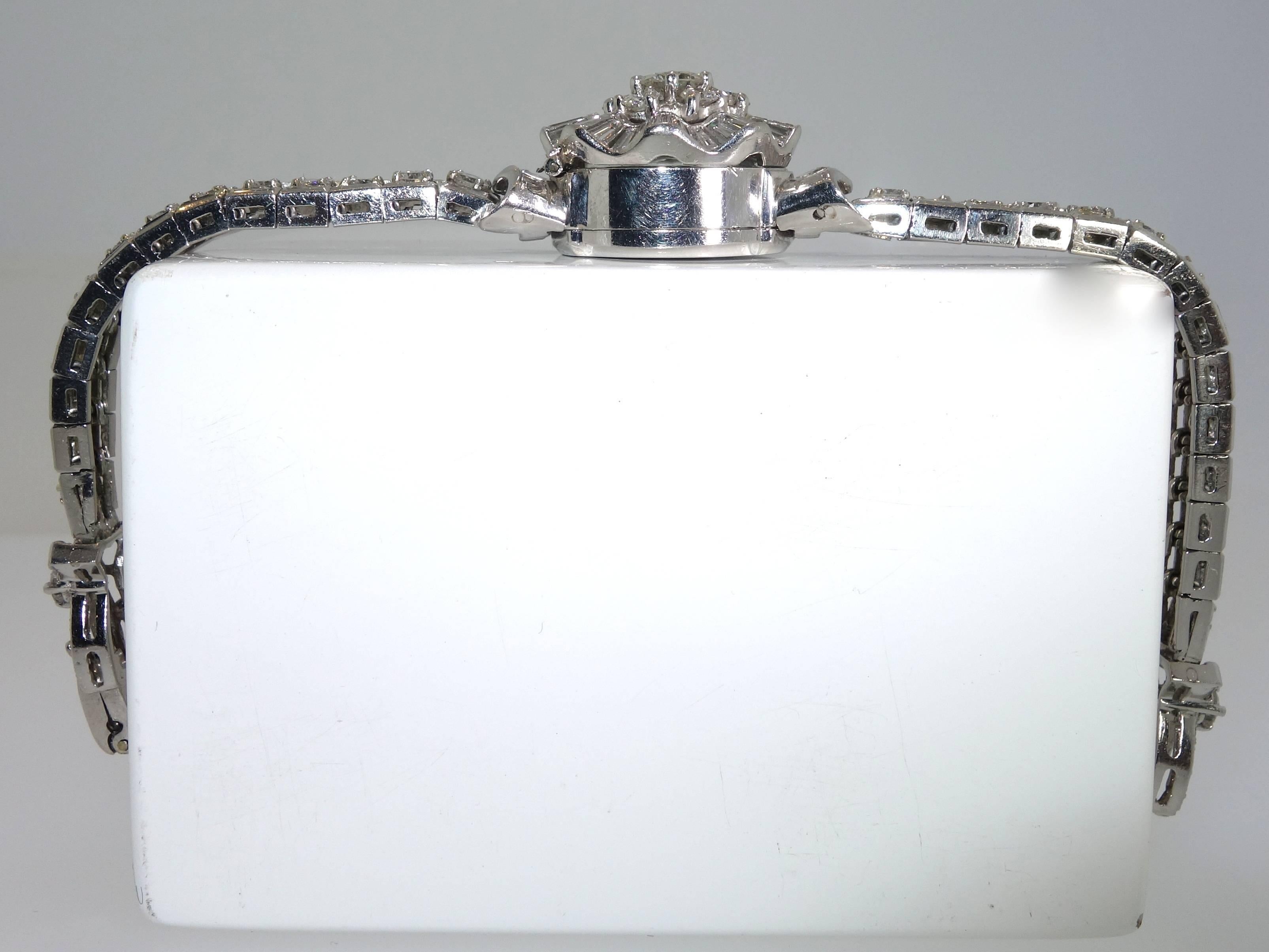 Hamilton Lady's Platinum Diamond Bracelet Wristwatch 1