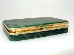 Jadeite Box in Carved Gold Circa 1920
