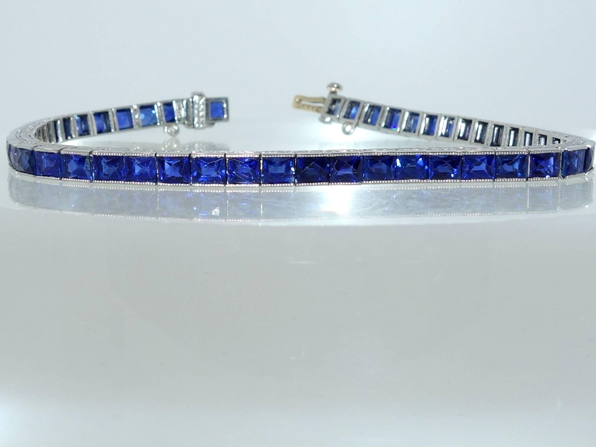Art Deco Oscar Heyman Sapphire Platinum Bracelet