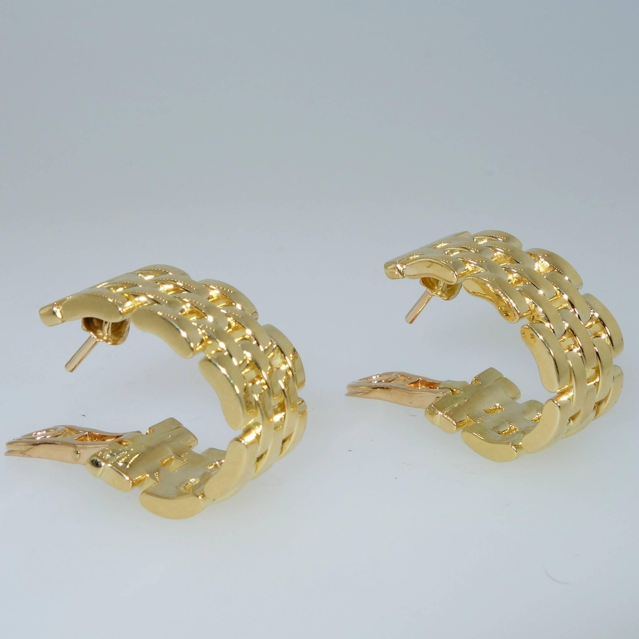 Cartier Gold Hoop Earrings In Excellent Condition In Aspen, CO