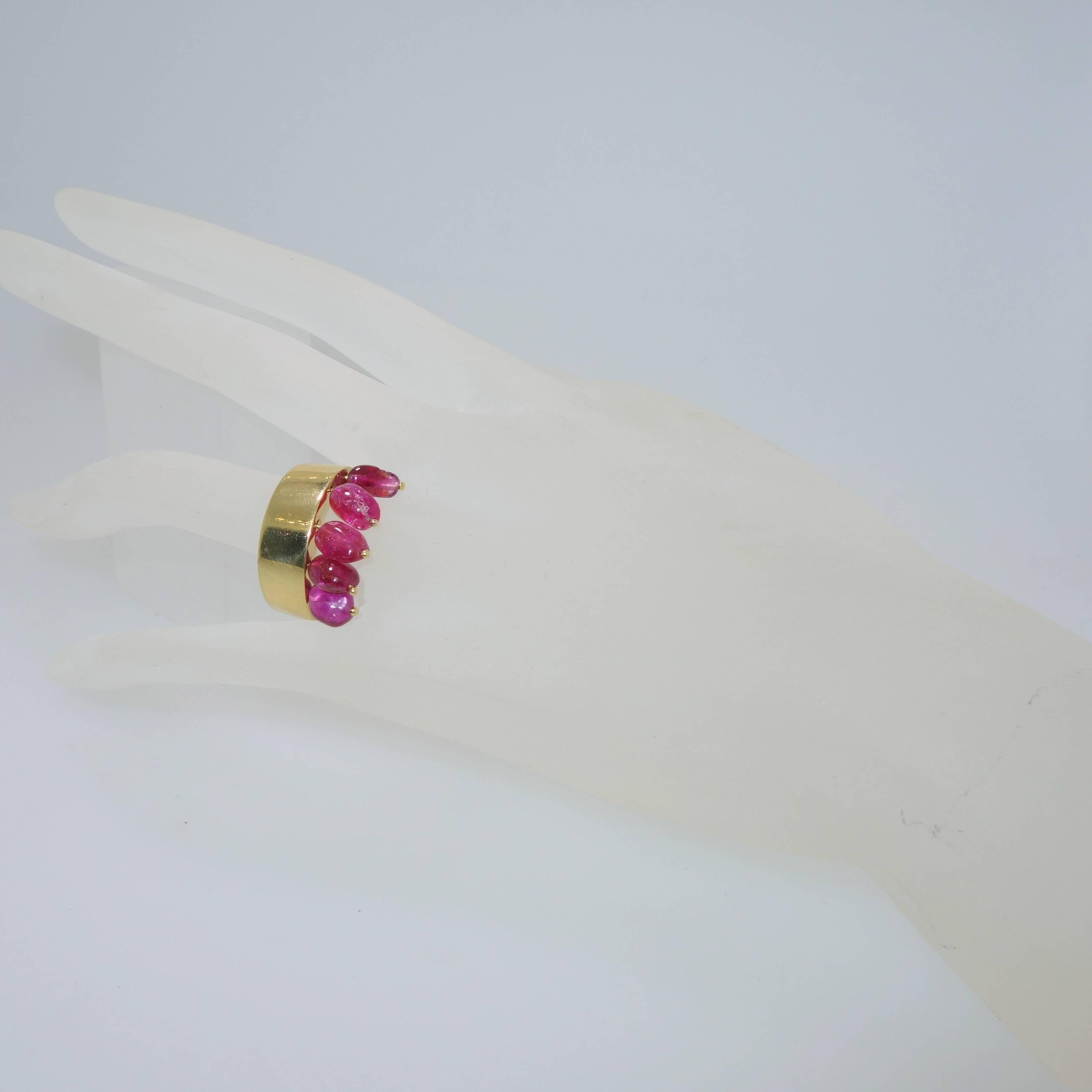 Contemporary Ruby Gold Ring