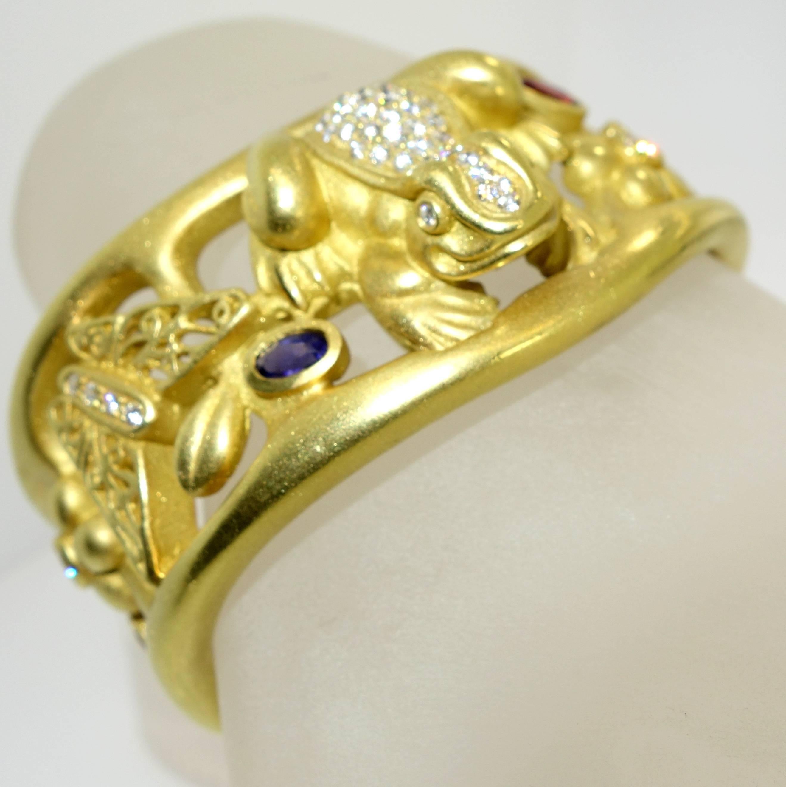 Kieselstein-Cord Unusual Gemstone Diamond Gold Bracelet and Earrings Set 4