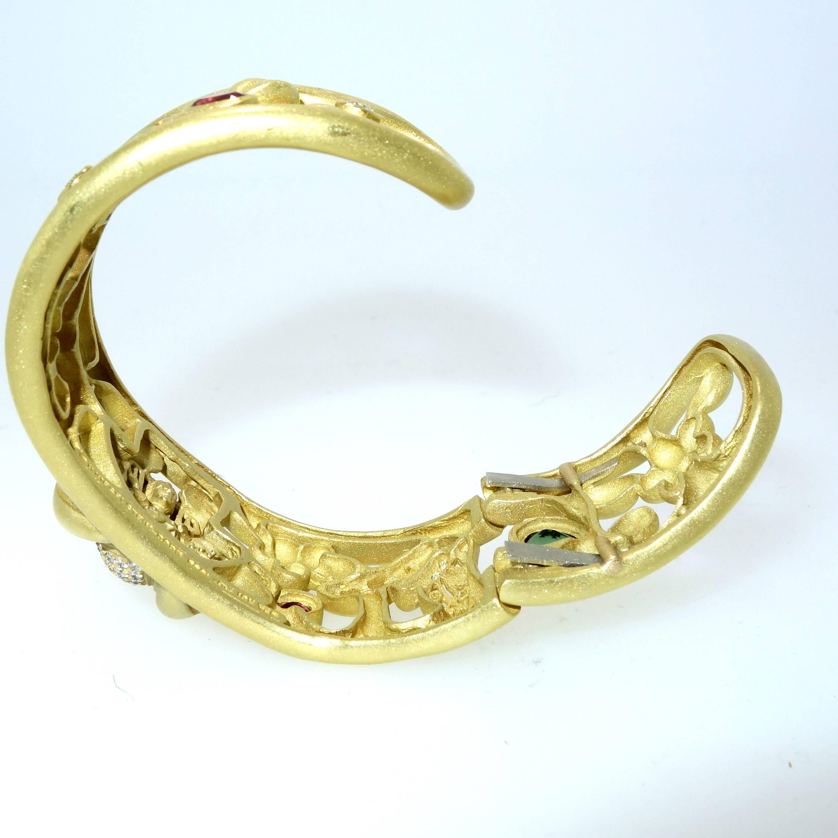 Kieselstein-Cord Unusual Gemstone Diamond Gold Bracelet and Earrings Set 5