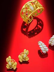 Kieselstein-Cord Unusual Gemstone Diamond Gold Bracelet and Earrings Set