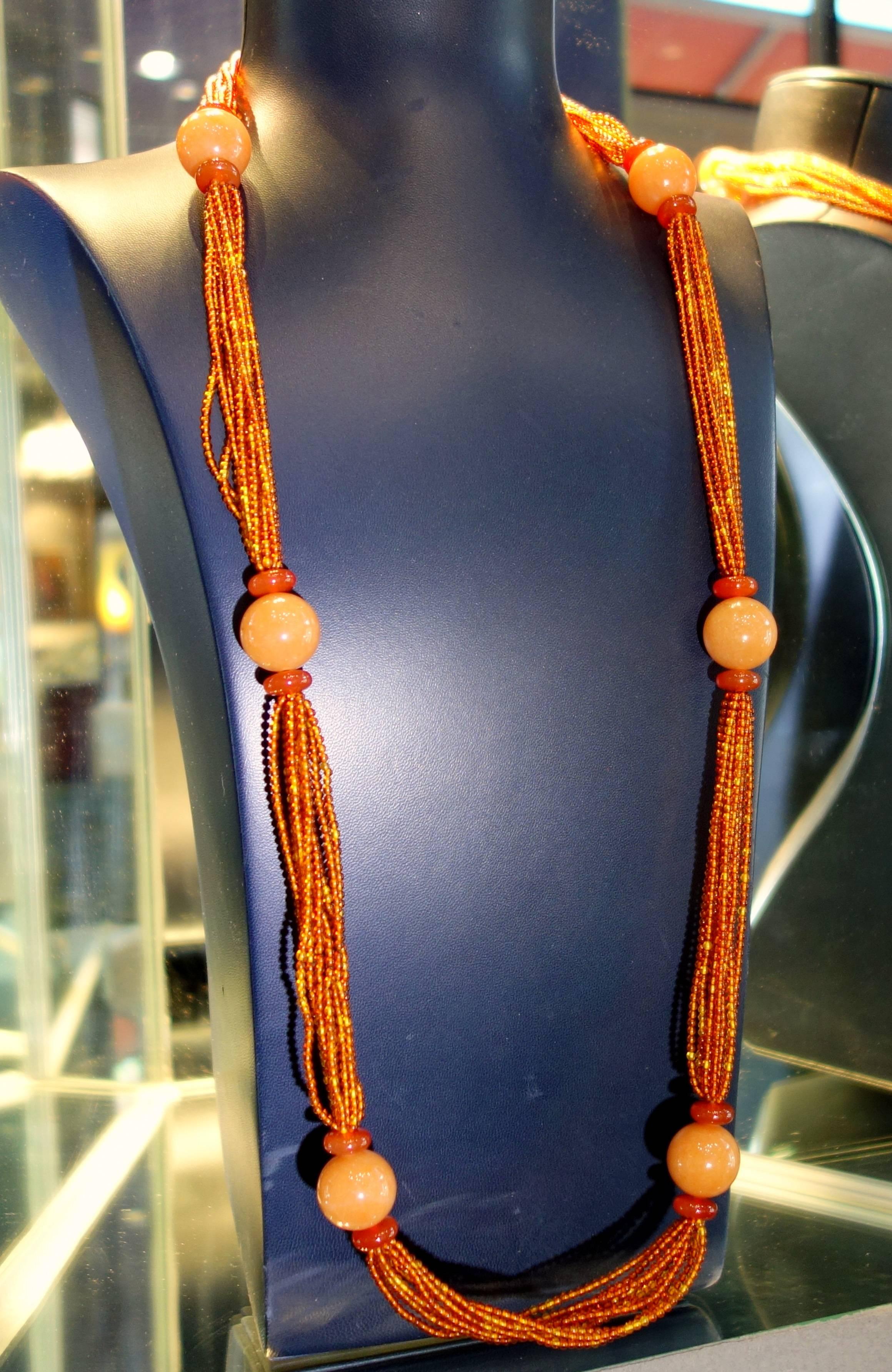 Carnelian and amber necklace In Excellent Condition In Aspen, CO