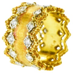Buccellati Diamond & 18K Yellow Gold and Vintage Band Ring, circa 1980.