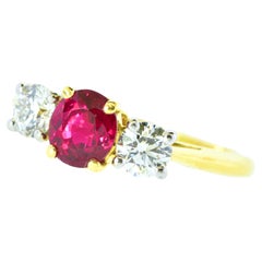 Tiffany & Co. Burma Ruby and Diamond  18K Ring, GIA Graded Pigeon Blood.