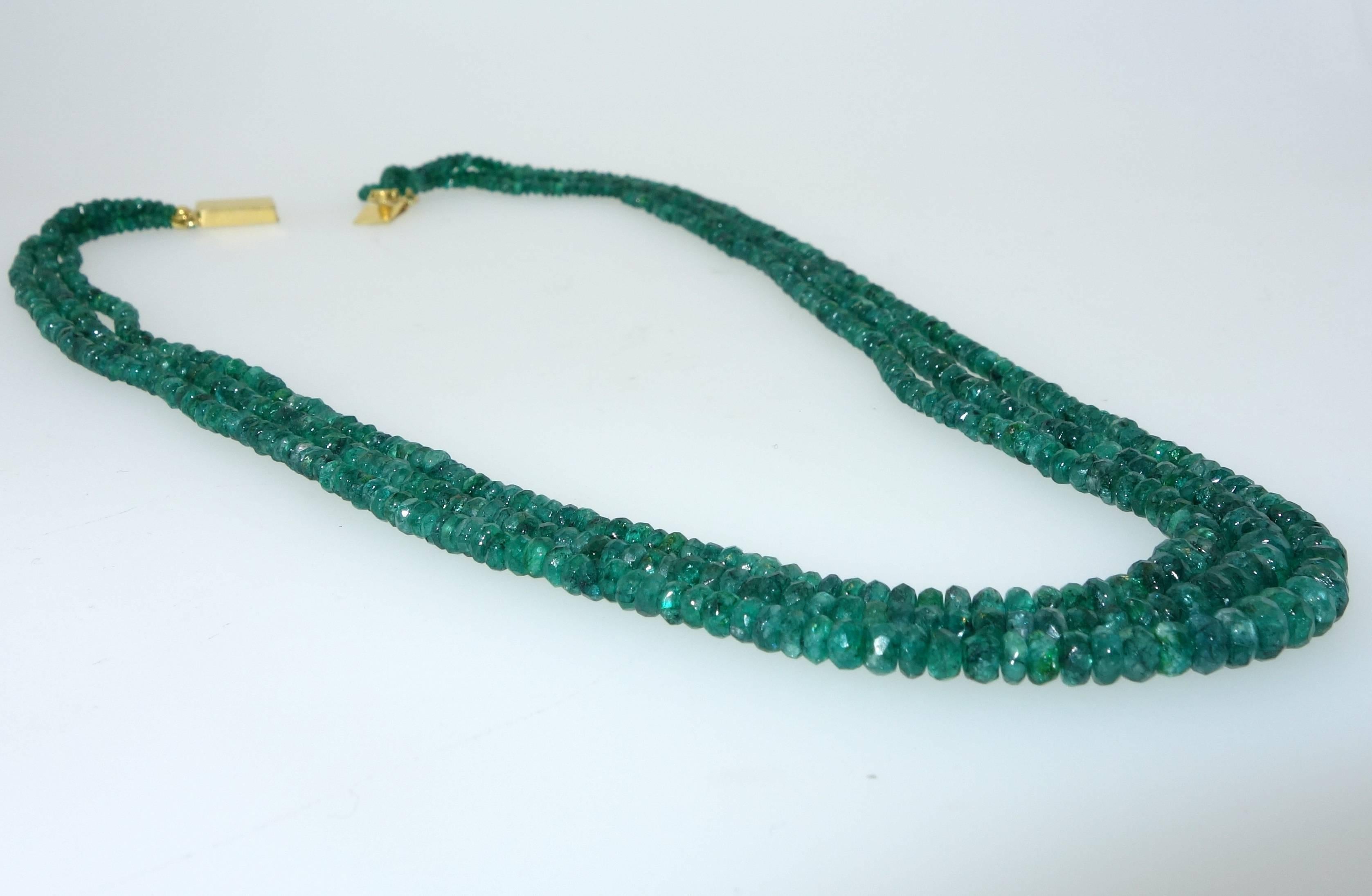 Contemporary Emerald Bead Necklace