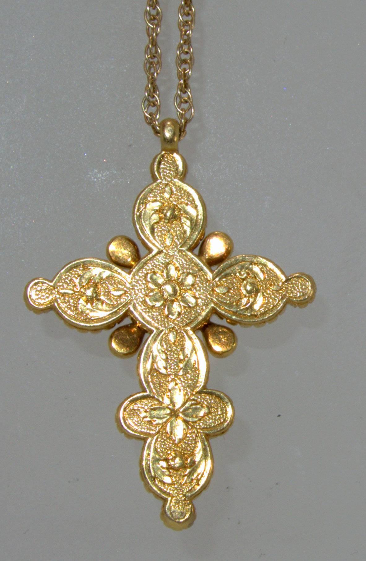 Rare 18th century ruby and diamond cross. In Excellent Condition In Aspen, CO