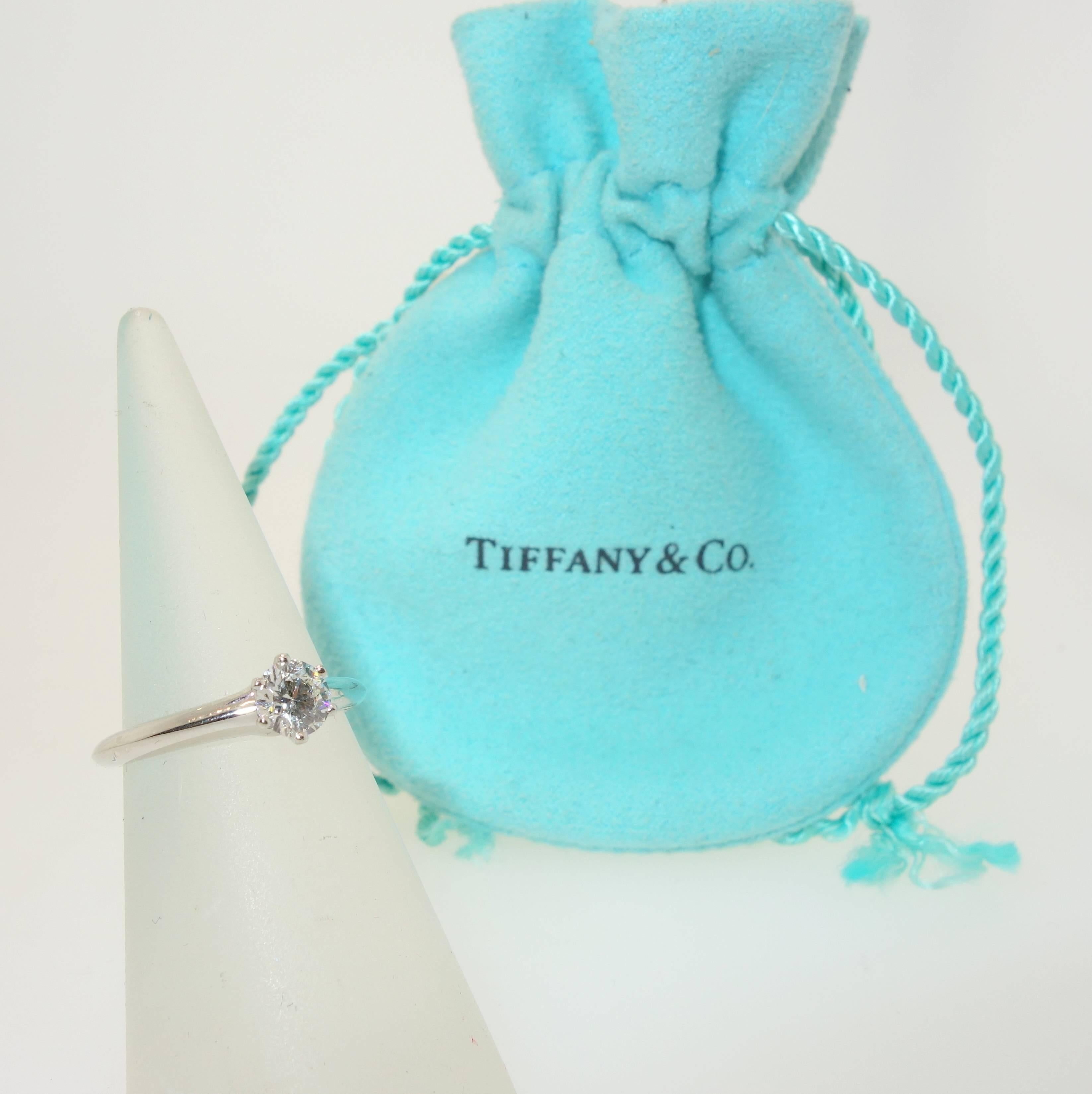 Tiffany & Co. Platinum and Diamond Ring In Excellent Condition In Aspen, CO