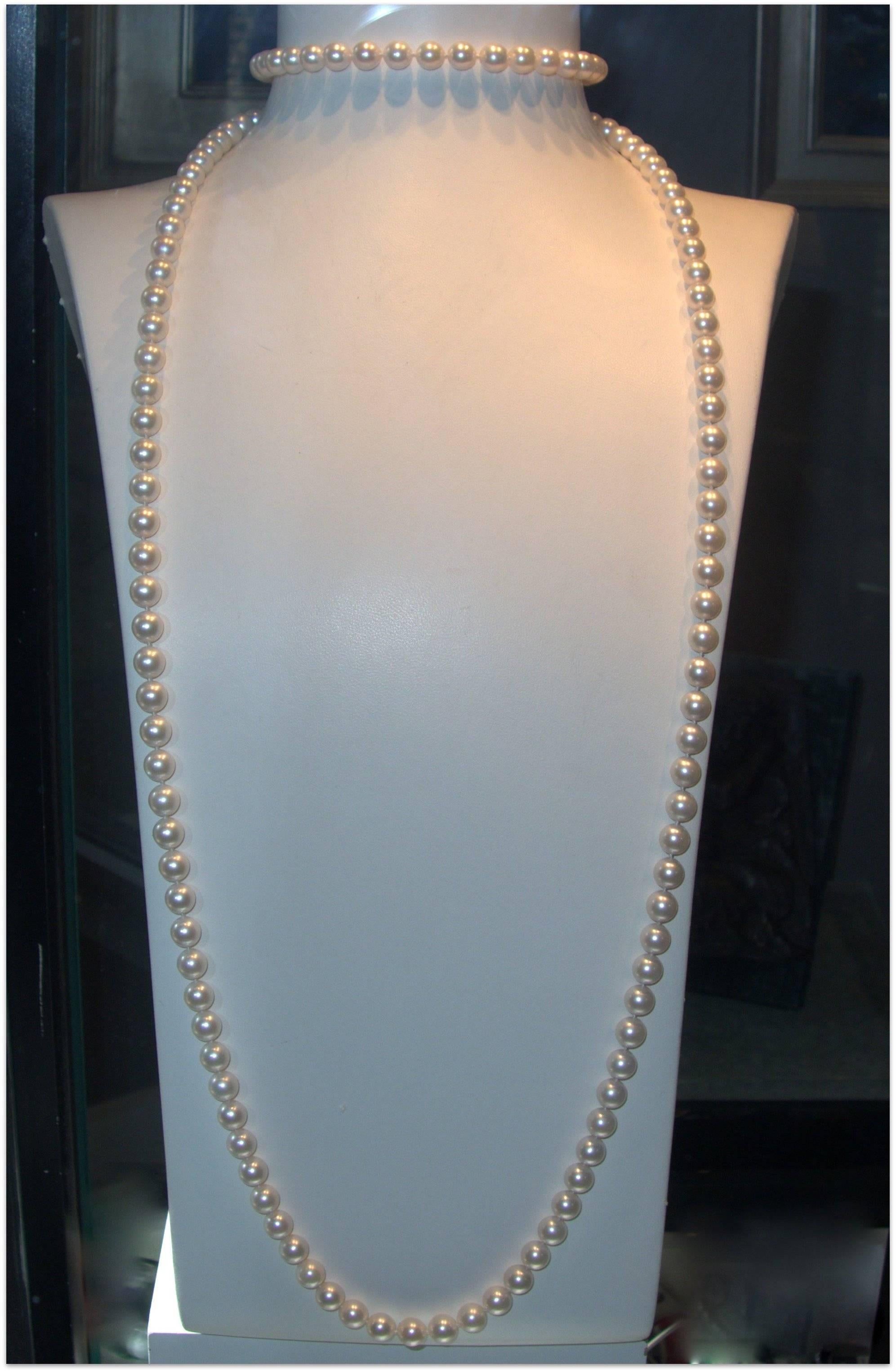 Contemporary Fine double strand of pearls.