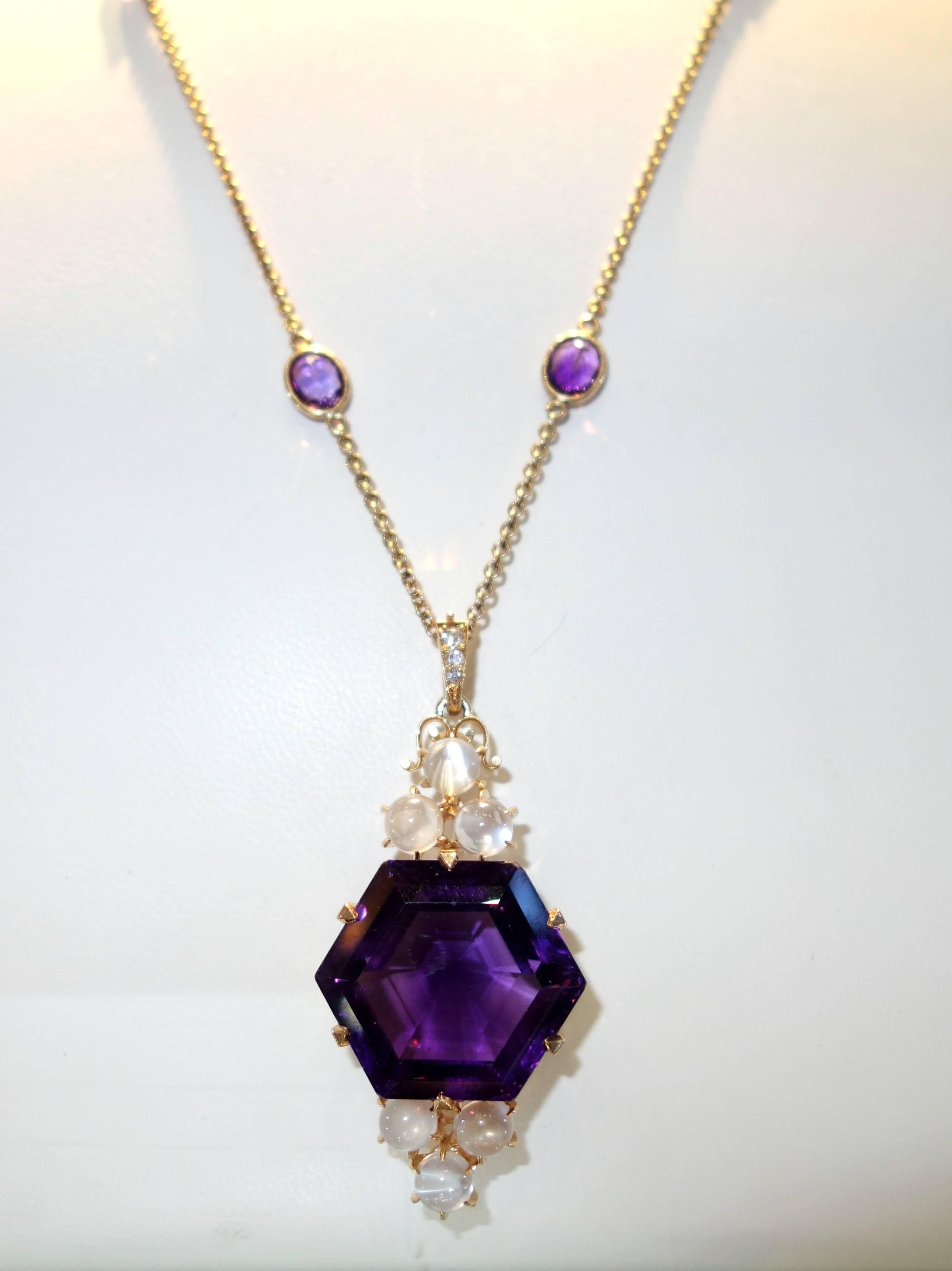 Victorian Amethyst necklace In Excellent Condition In Aspen, CO