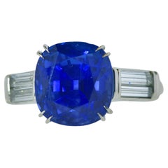 AGL-zertifizierter 8.463 ct. Ring mit unerhitztem und unbehandeltem blauem Saphir und feinem Diamanten