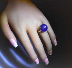 Antique GIA Graded Blue Star Unheated Sapphire, 32 cts Platinum New Ring Pierre/Famille.