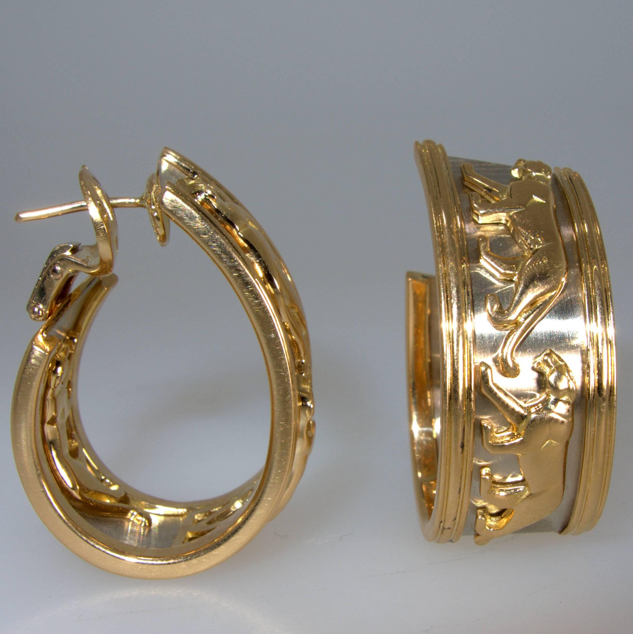 Contemporary Cartier Gold Panthere Earrings