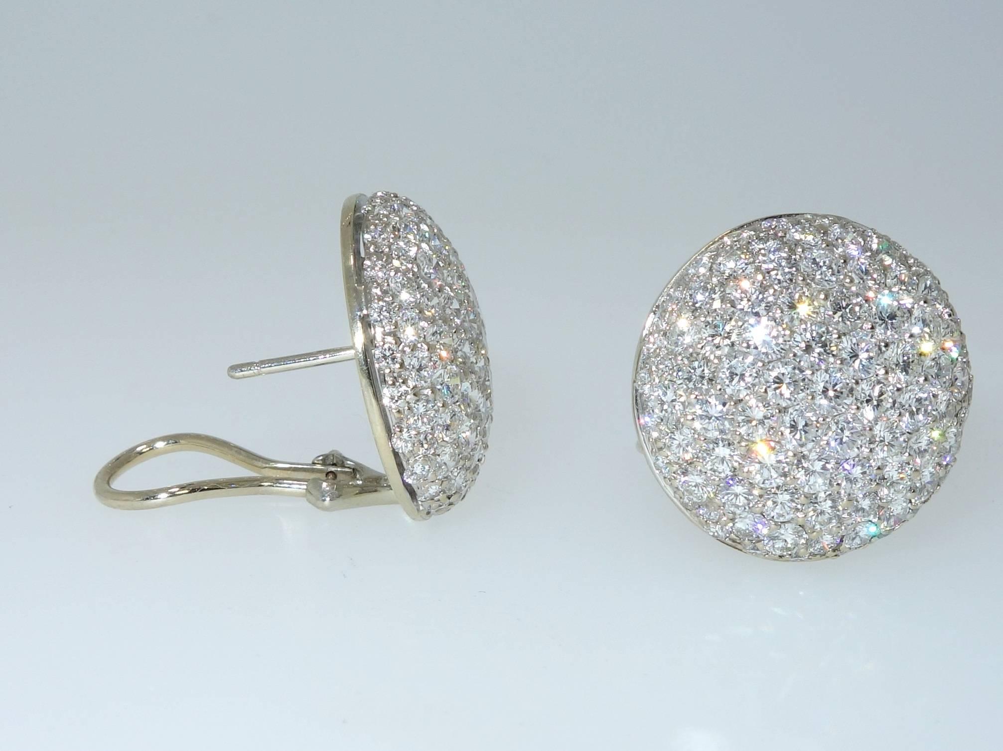 Women's Fine diamond Pave Gold earrings