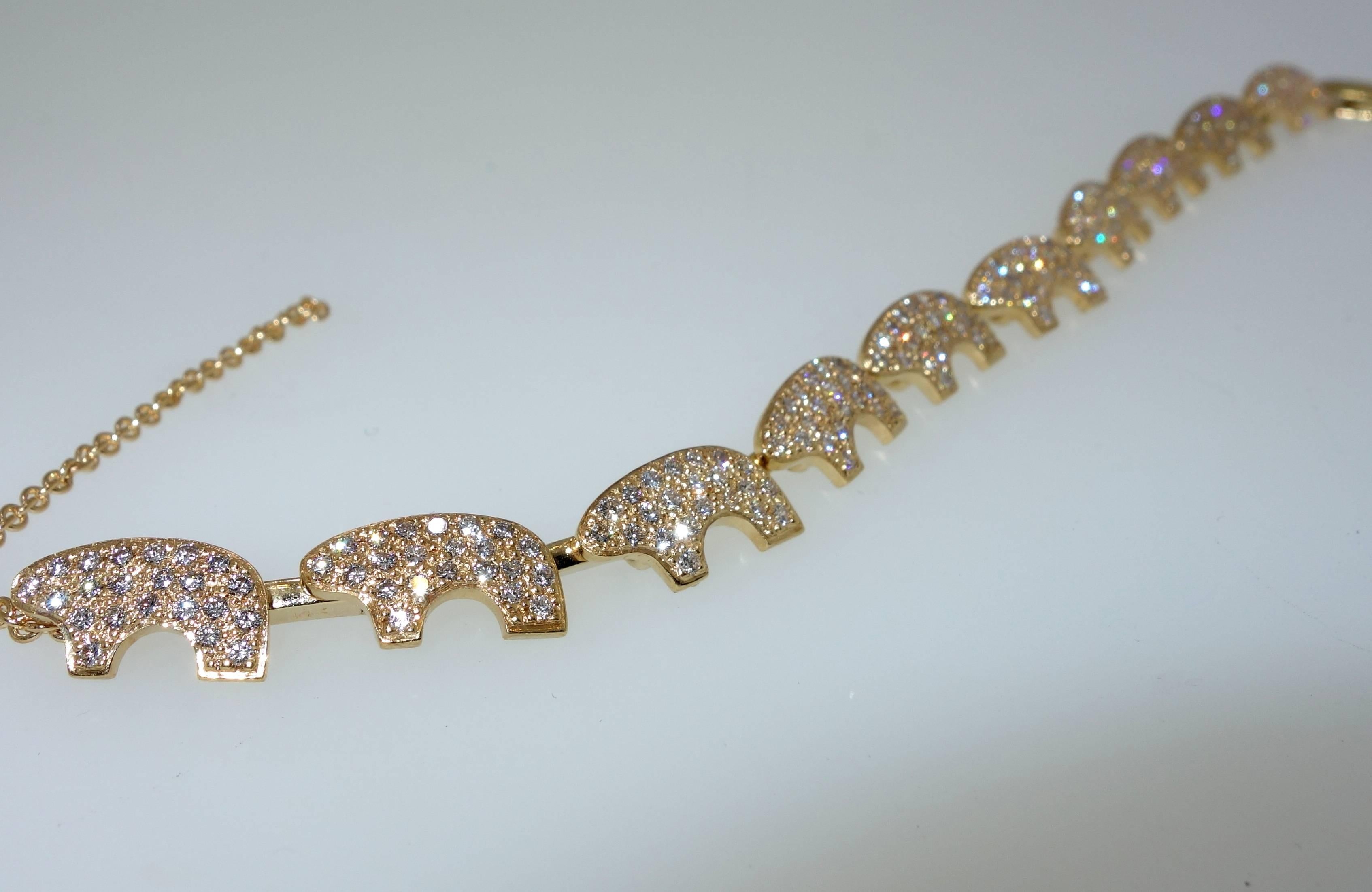 Diamond Pave Bear Motif Gold Bracelet 1