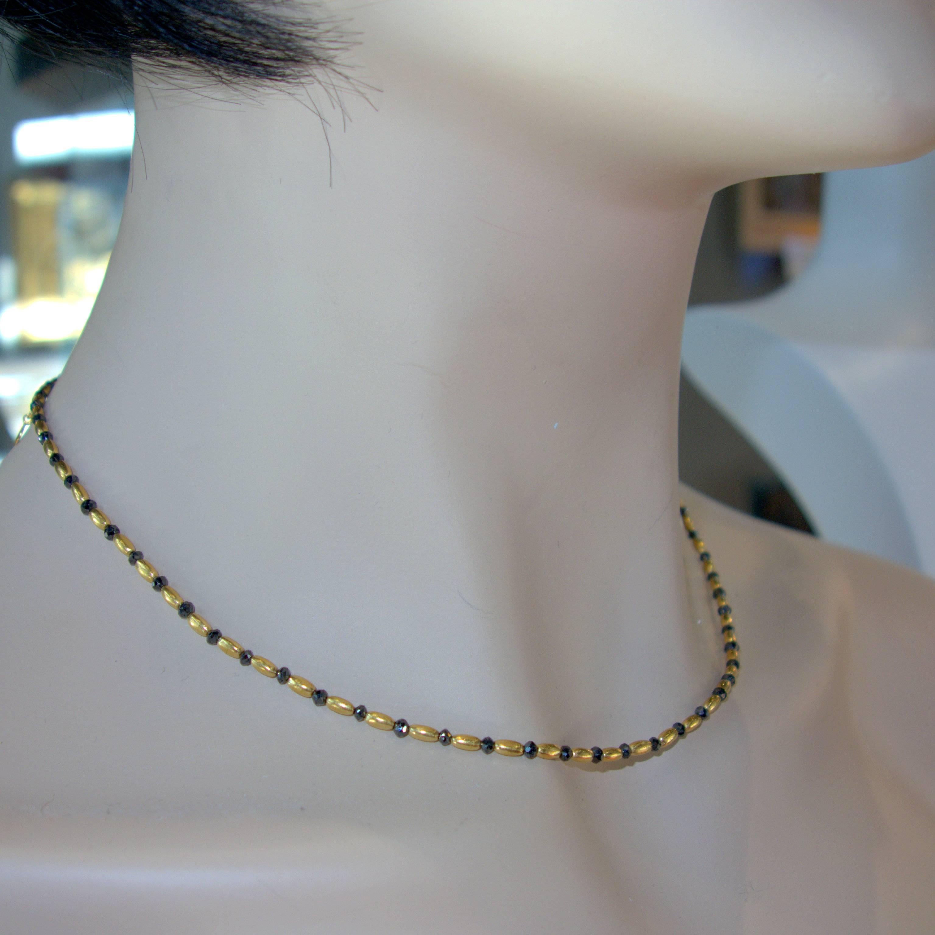 Women's Black diamond High karat gold Necklace