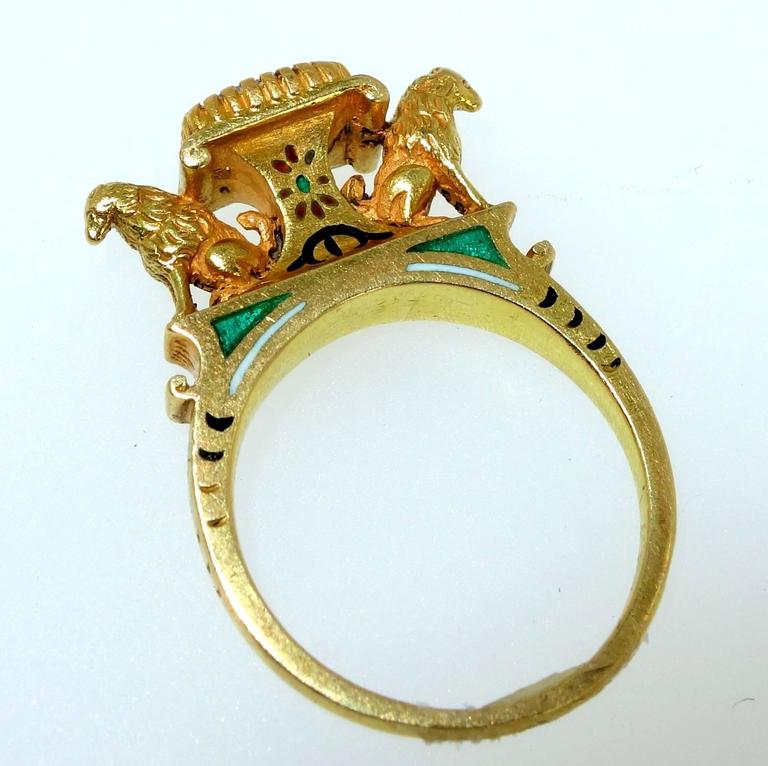 Antique French Renaissance Revival Enamel Gold Ring For Sale at 1stDibs ...