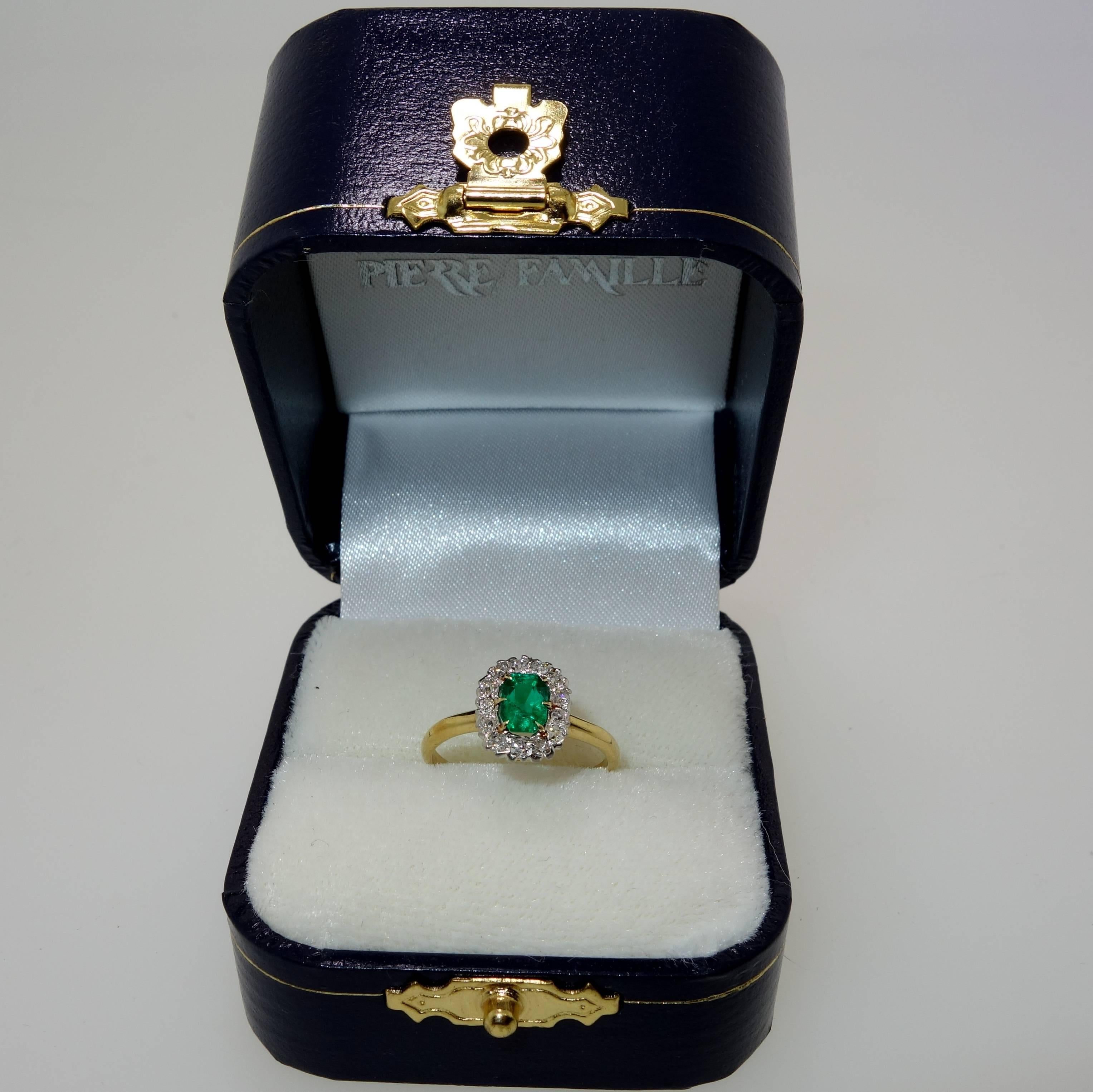 Women's Antique emerald and diamond ring