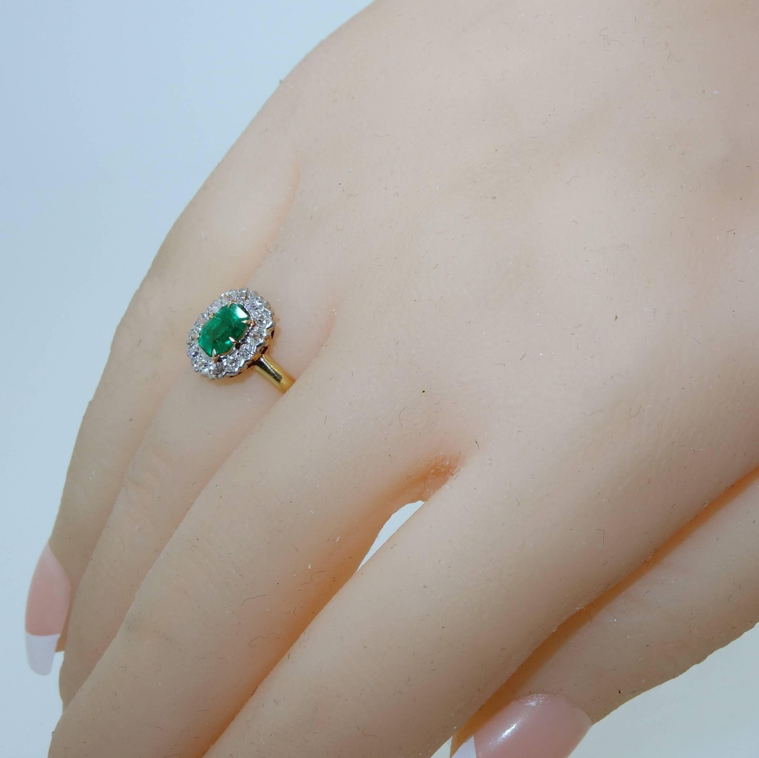 Antique emerald and diamond ring 2