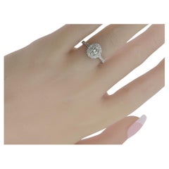 Raffinato anello ovale con diamante a raggiera in stile 18 carati con 1,50 carati, C.C. 2000