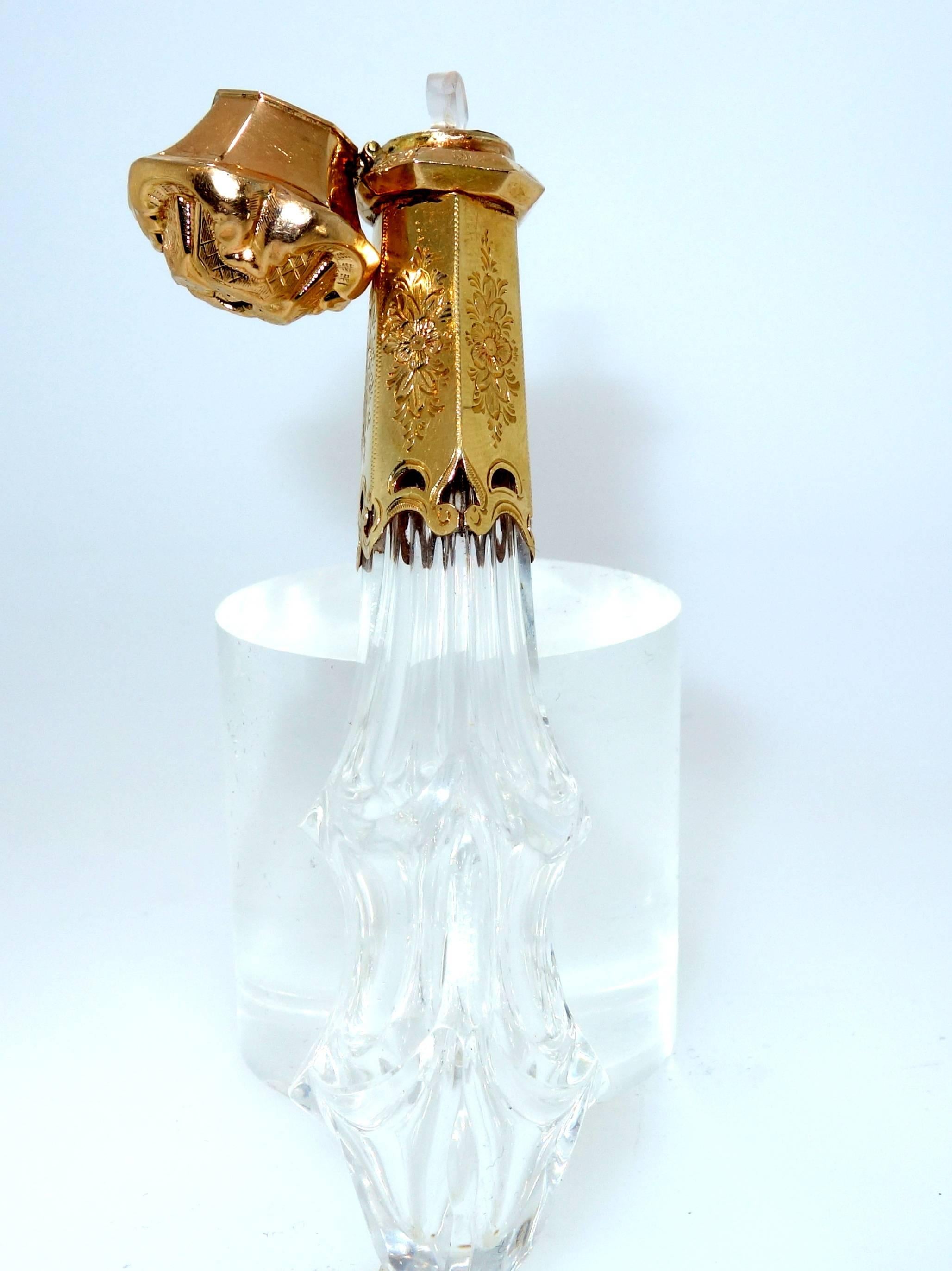 George III 18th Century gold perfume bottle.