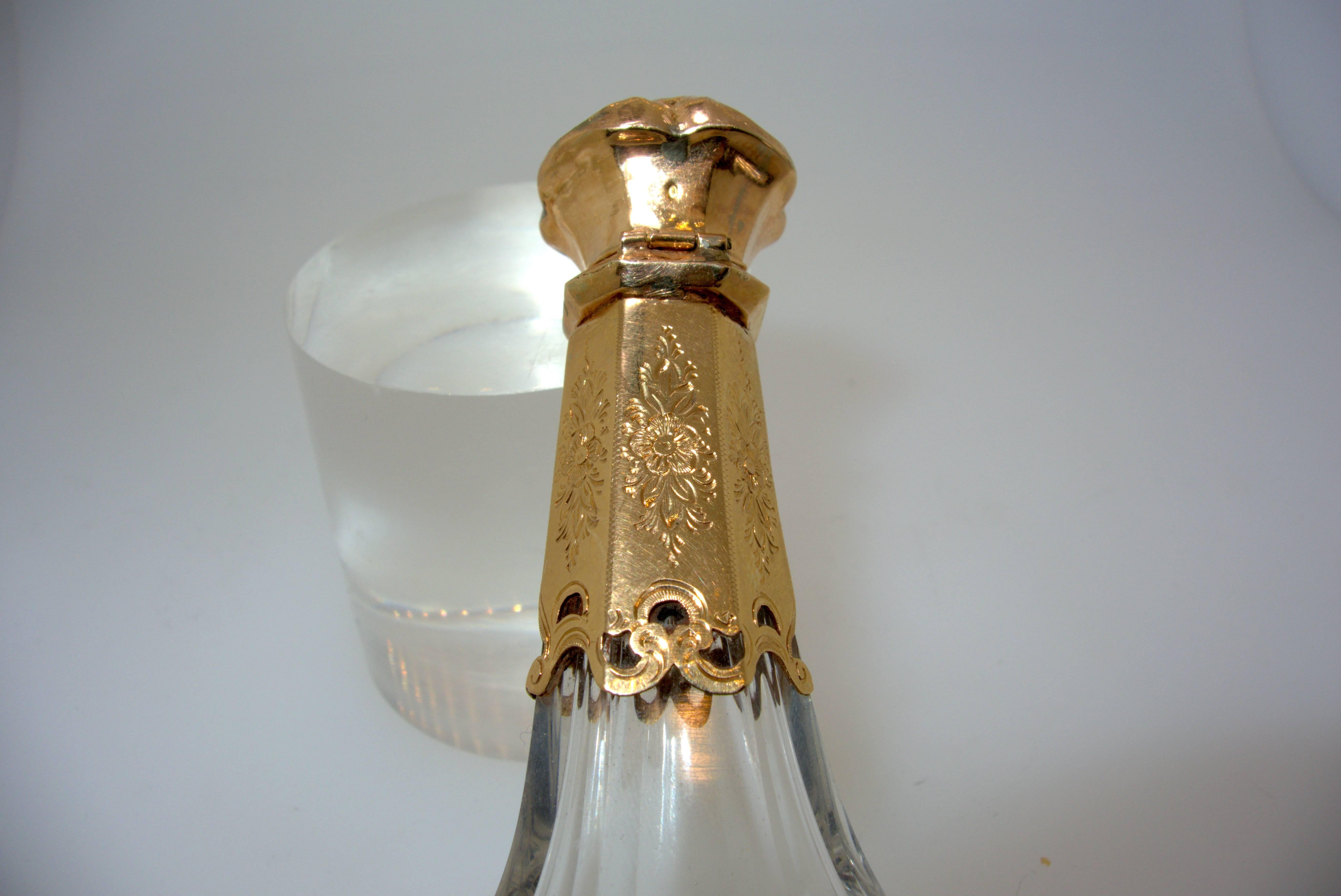 Women's 18th Century gold perfume bottle.