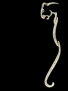 Dramatic and Rare 5 1/2 inch Long Diamond Silhouette Brooch, Asprey London