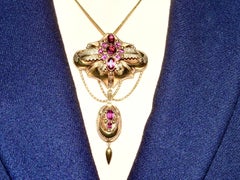 Antique Garnet Pendant/Brooch, c. 1860