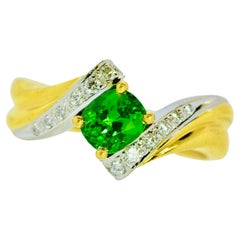 18K, Tsavorite and Diamond Vintage Ring